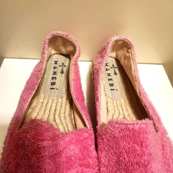 Manebí "Sydney" For Anthropologie Pink Terry Cloth Espadrilles Sz.9/40 Ret.$125 - Picture 10 of 13